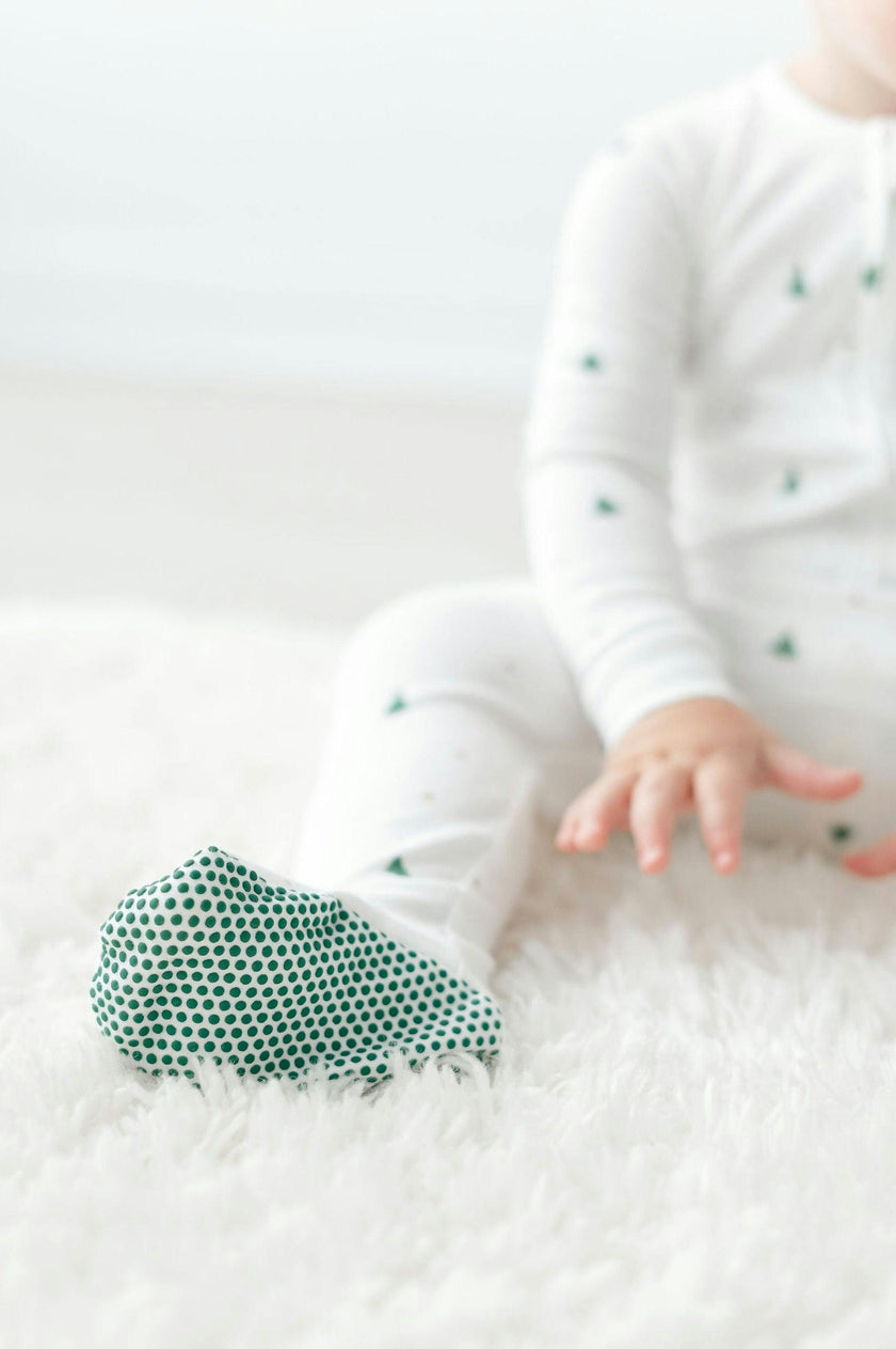 Organic Cotton Evergreen Zip Holiday Baby Sleeper Pajama