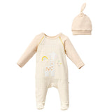 Peach Giraffe Graphic Babygrow & Hat