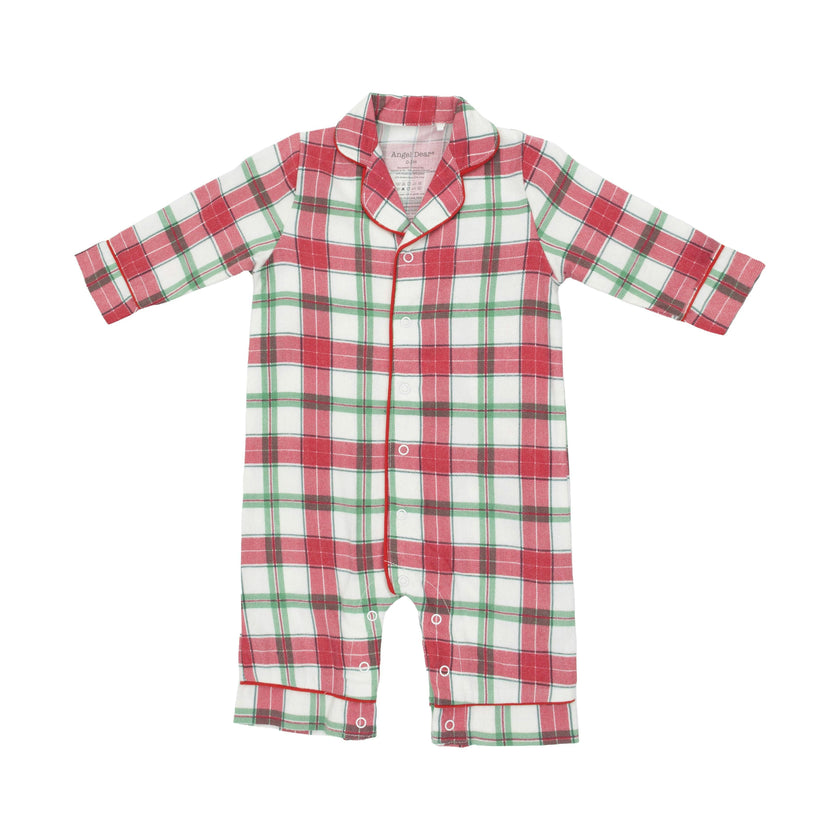Holiday Plaid - Long Sleeve Coat Style Romper