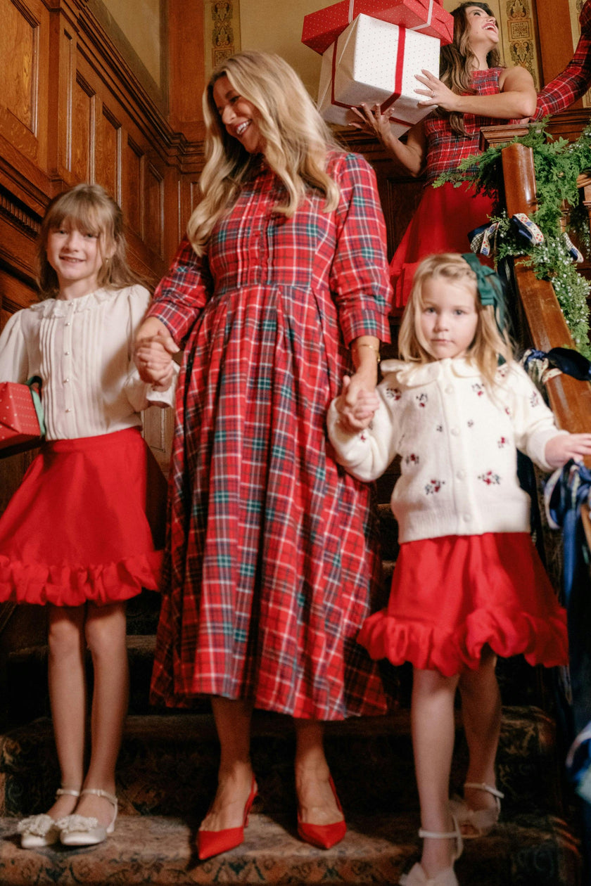 Amber 3/4 Sleeve Dress in Christmas Cheer Plaid