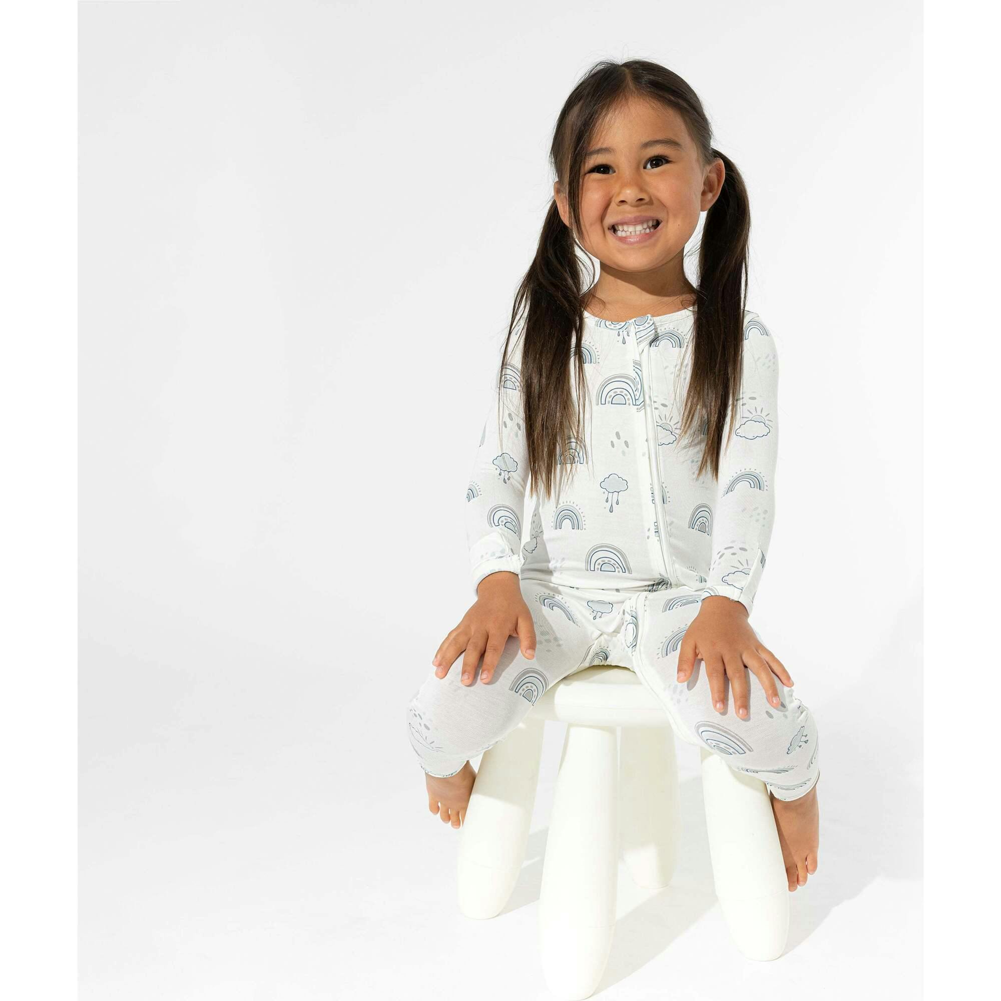 Grey Rainbows Bamboo Convertible Footie