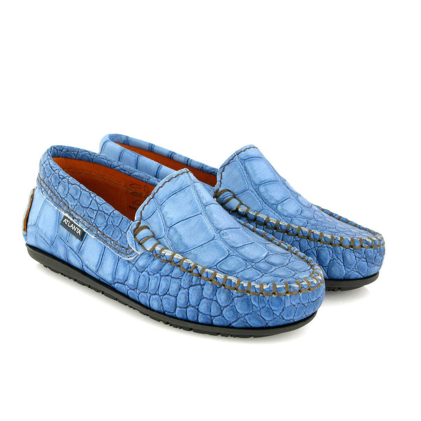 Plain 015 Walker Moccasins, Blue Egge Croco