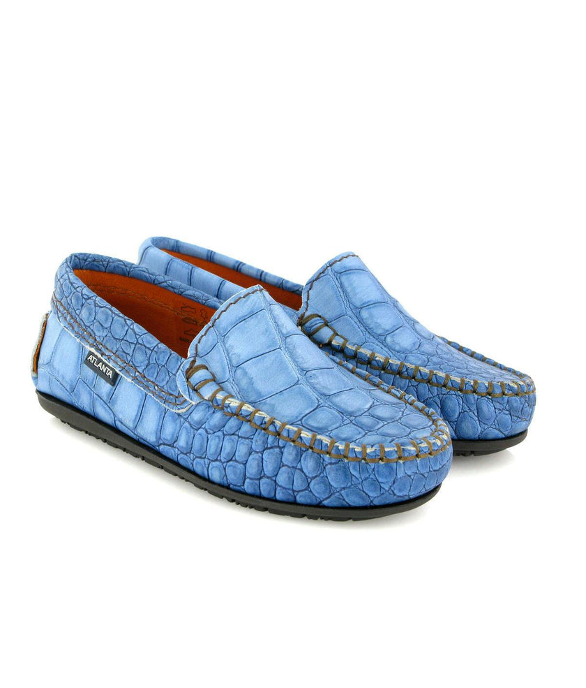 Plain 015 Walker Moccasins, Blue Egge Croco
