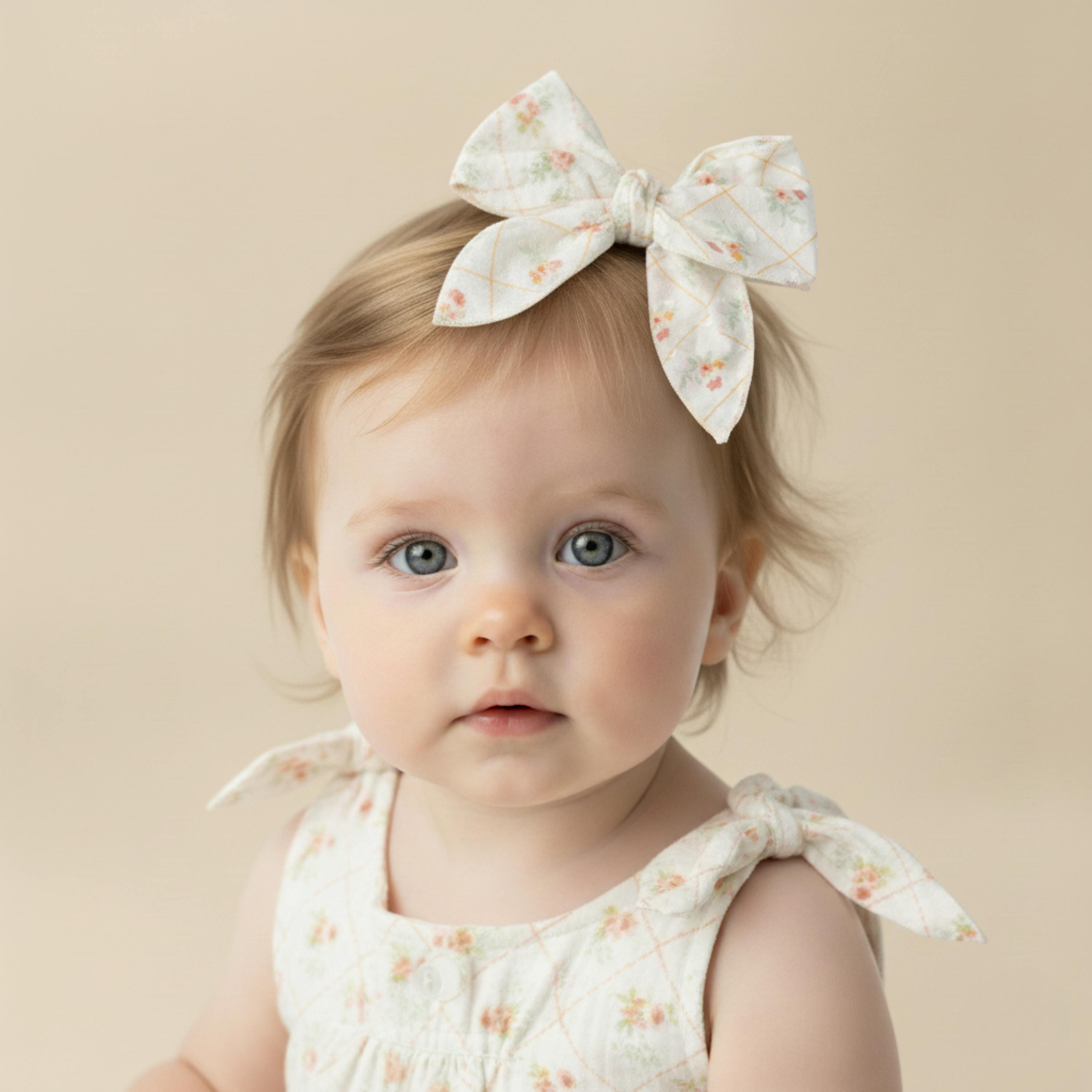 Organic Hair Bow Clip - Spring Weave