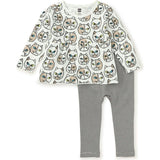 Babys Easy-Fit Peplum Top & Elastic Waist Pants Set, Multi