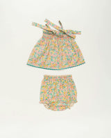 Didi Baby Smock Top & Bloomer Set - Emma floral mint