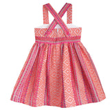 Woven Textile Dress, Orange
