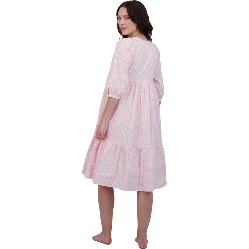 Martine Women's Popover Dress Rose Stripe, Pink