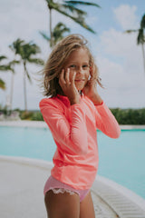 Girls RASH GUARD SHIRT NEW ORIGAMI PINK