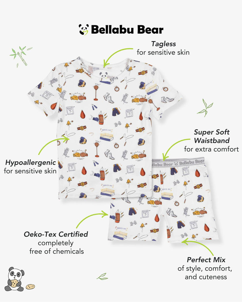 Boxing Bamboo Kids Pajama Short Set