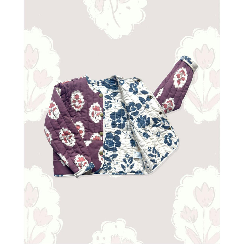 Quilted Jacket in Intaglio Maroon