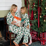Womens Bamboo PJ Set - Christmas Tree Farm