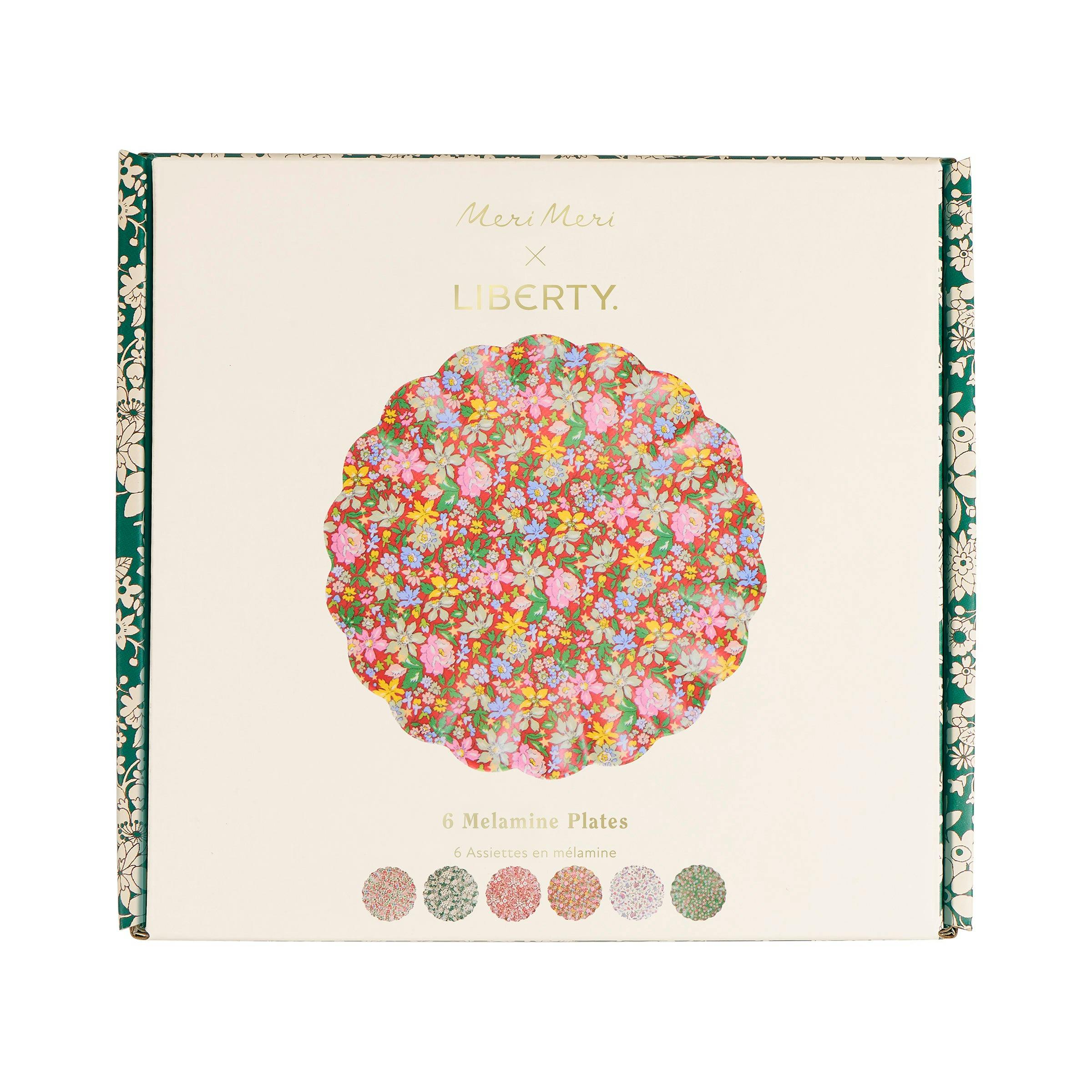 Meri Meri x Liberty Red & Green Reusable Small Plates