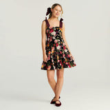 Posh Botanica Women's Velour Bow Strap Dress