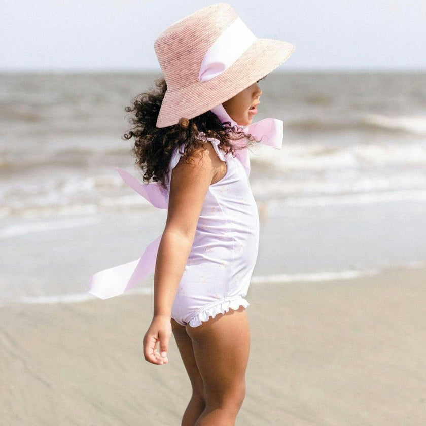 Palmetto Girl’s Hat - Long French Blue Grosgrain Ribbon