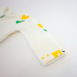 Yellow Tulips Print Zipper Footie