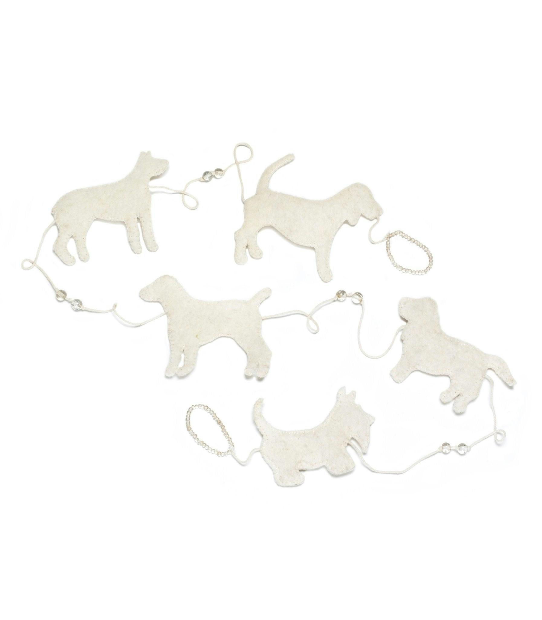 Handmade Dog Breed Christmas Garland and Bunting Cream- 6'