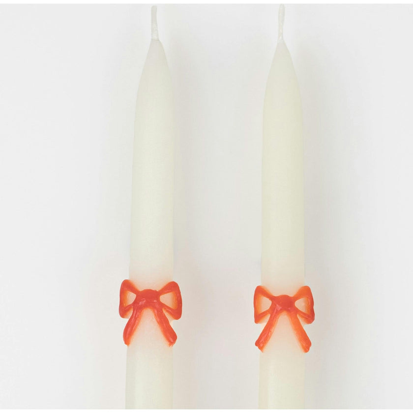 Multi Color Bow Taper Candles