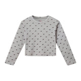 Tween (7-16) Girls Pointelle Pajama Set | Tiny Bows - Grey