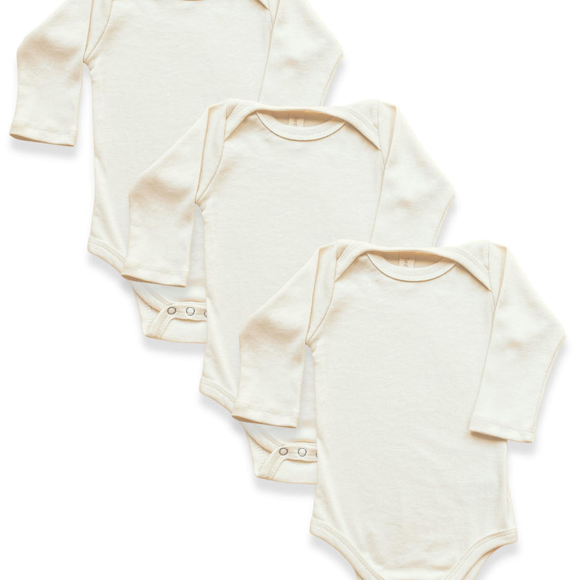 3 Pack - Organic Baby Bodysuit Long Sleeve