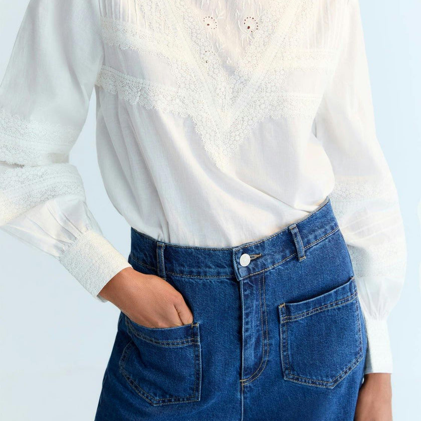 Perla Woman Blouse Moonlight White