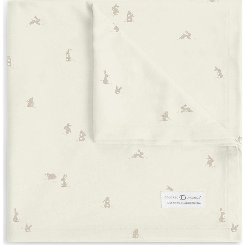 Swaddle Blanket | Bunny / Oat + Clay