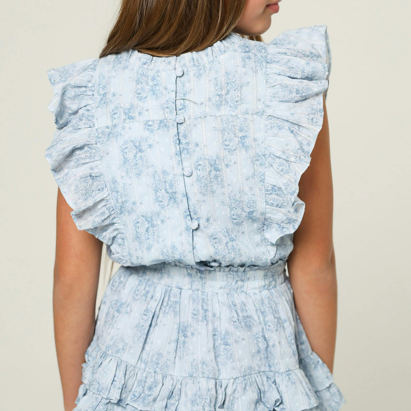 Gustavia Dress Mini Roses Blue