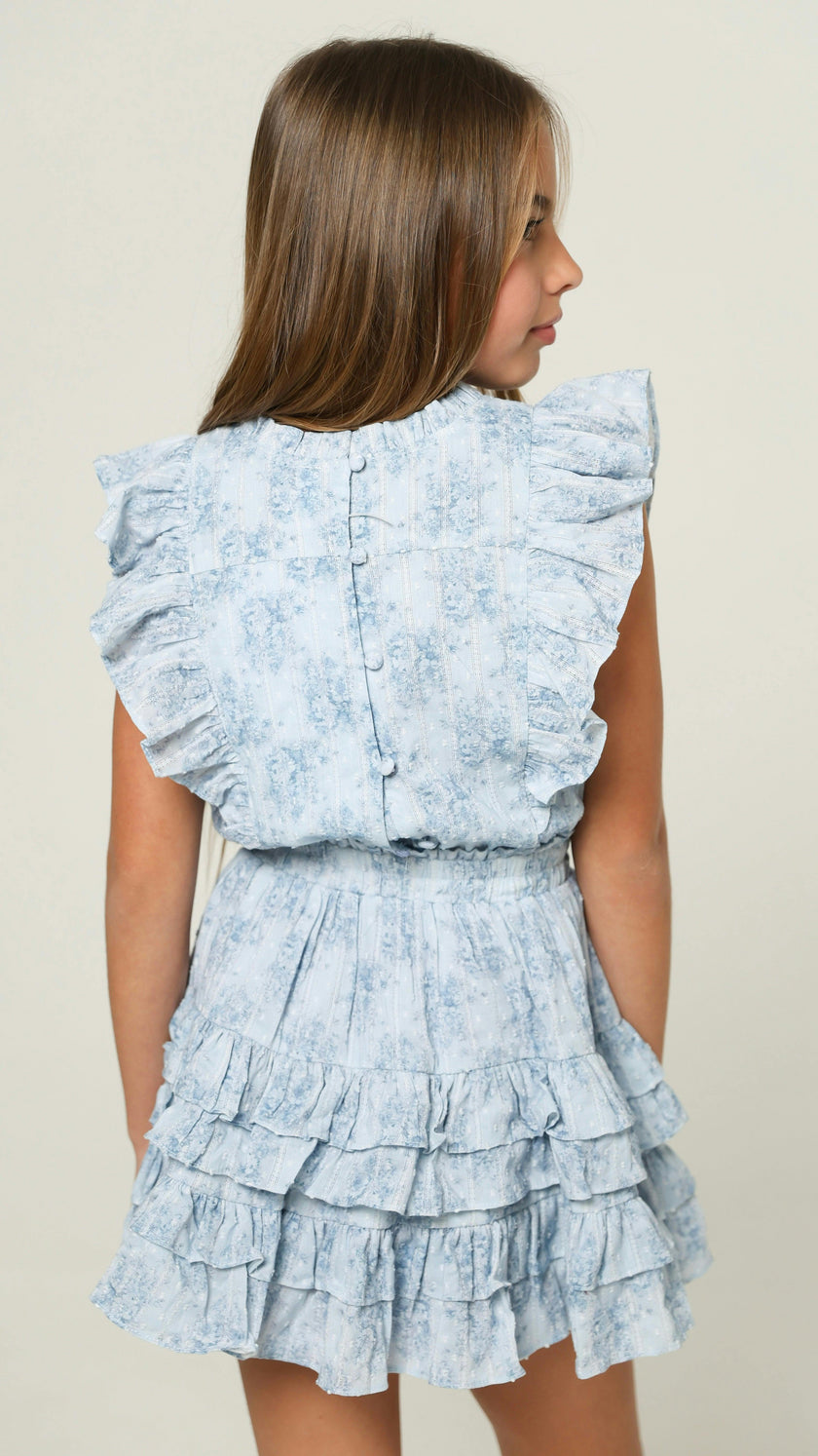 Gustavia Dress Mini Roses Blue