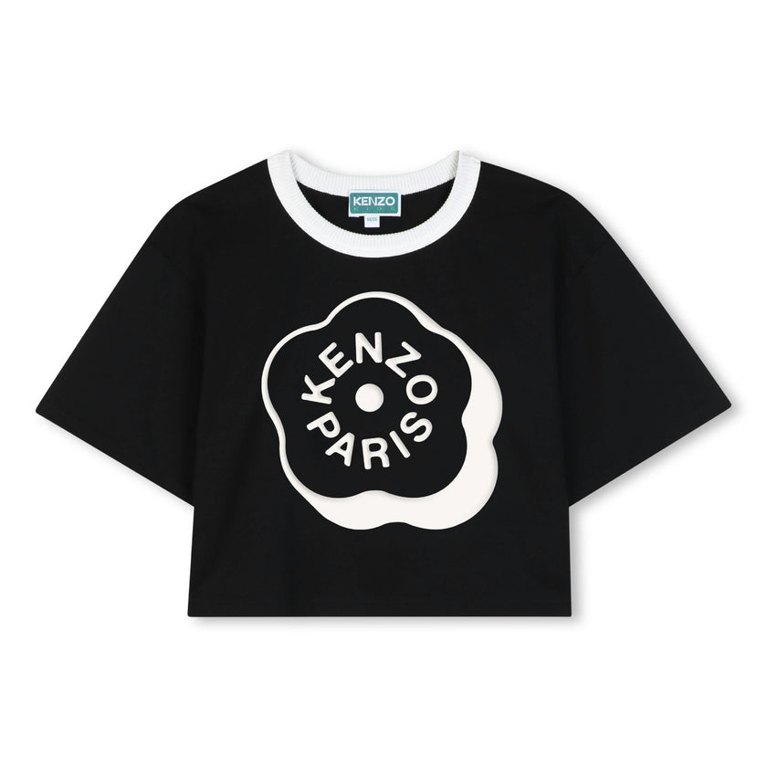 Black Cropped Logo T‑Shirt