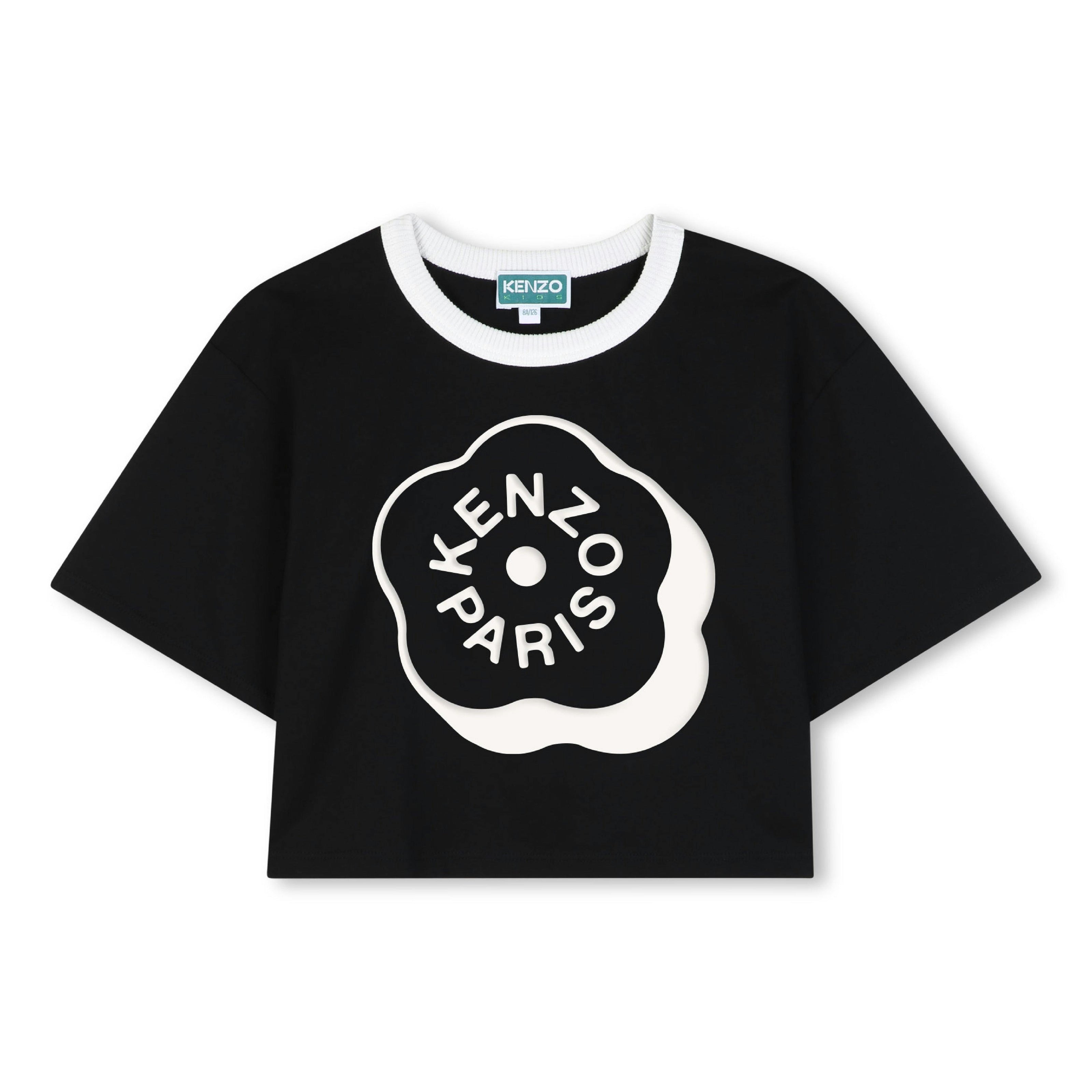 Black Cropped Logo T‑Shirt