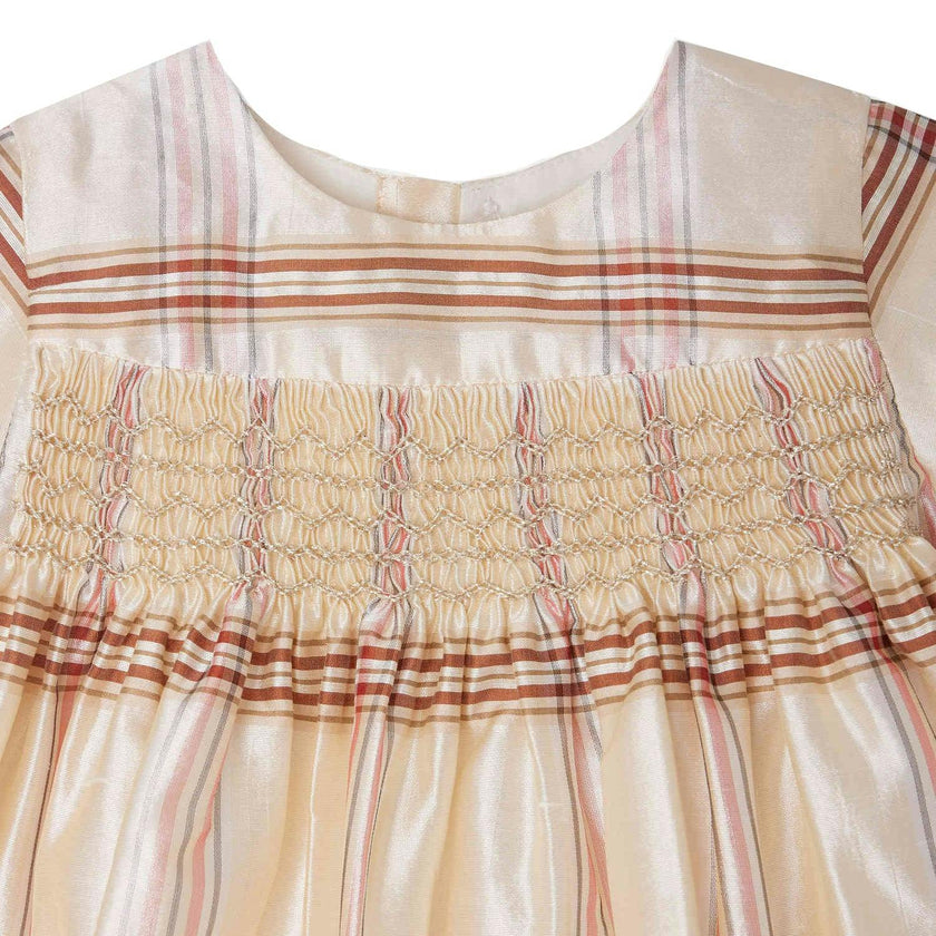 BONPOINT Maruska Baby Dress - Carreaux Ecru