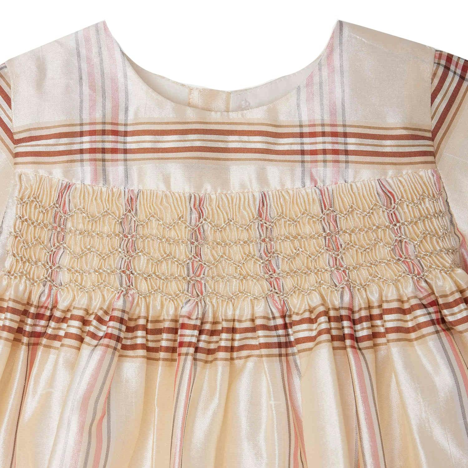 BONPOINT Maruska Baby Dress - Carreaux Ecru