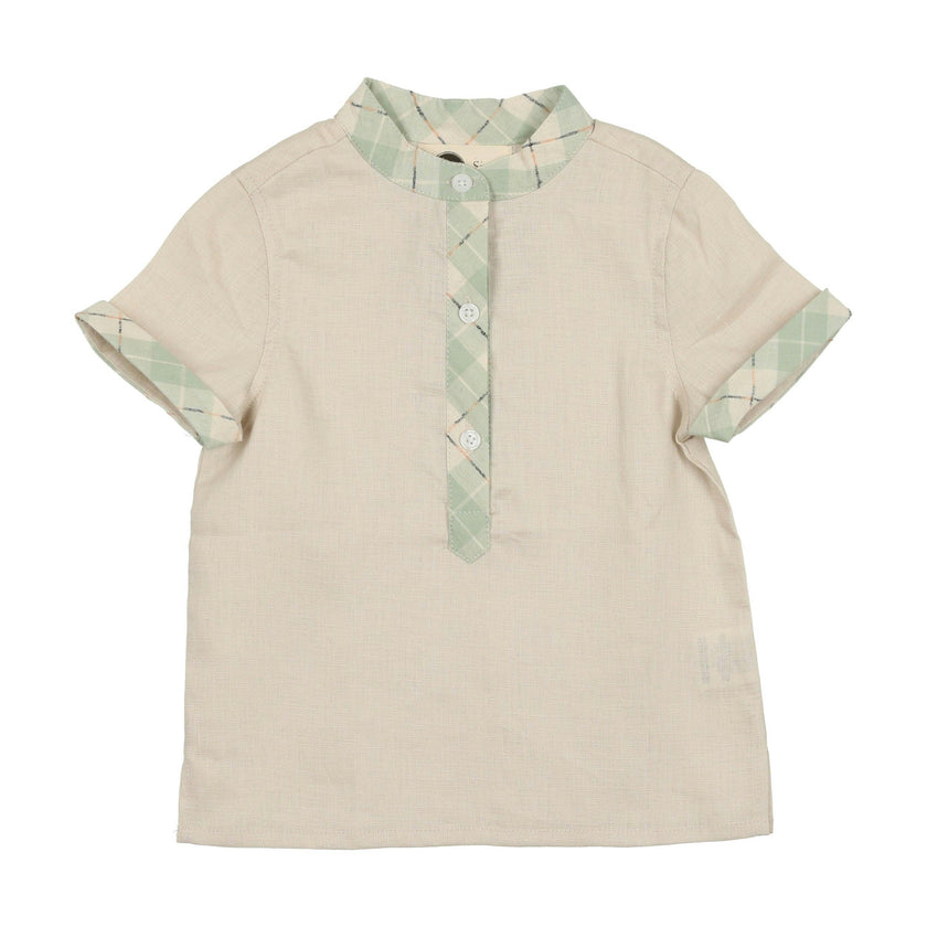 Embroidered Windowpane Shirt
