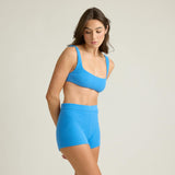 women's deep sea blue terry swim short