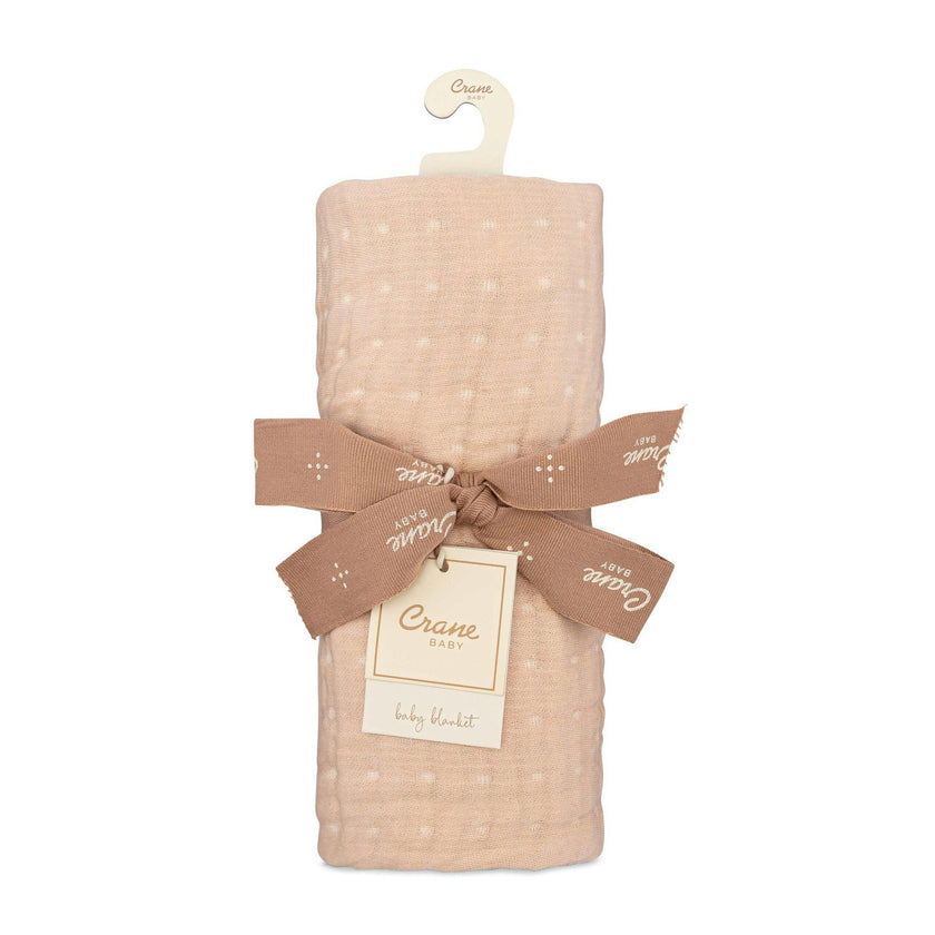 Multi-Layer Cotton Muslin Baby Blanket (Blush Ombre)