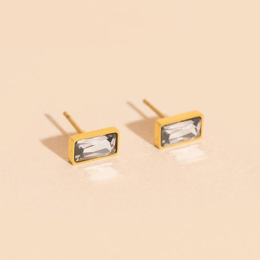 April Birthstone Stud Earrings