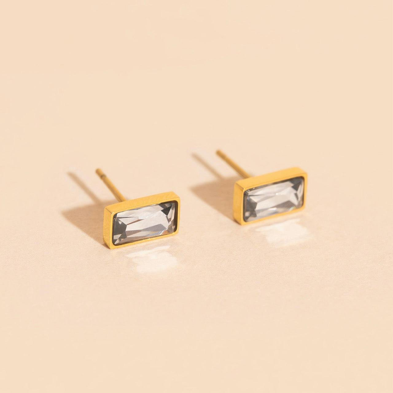 April Birthstone Stud Earrings