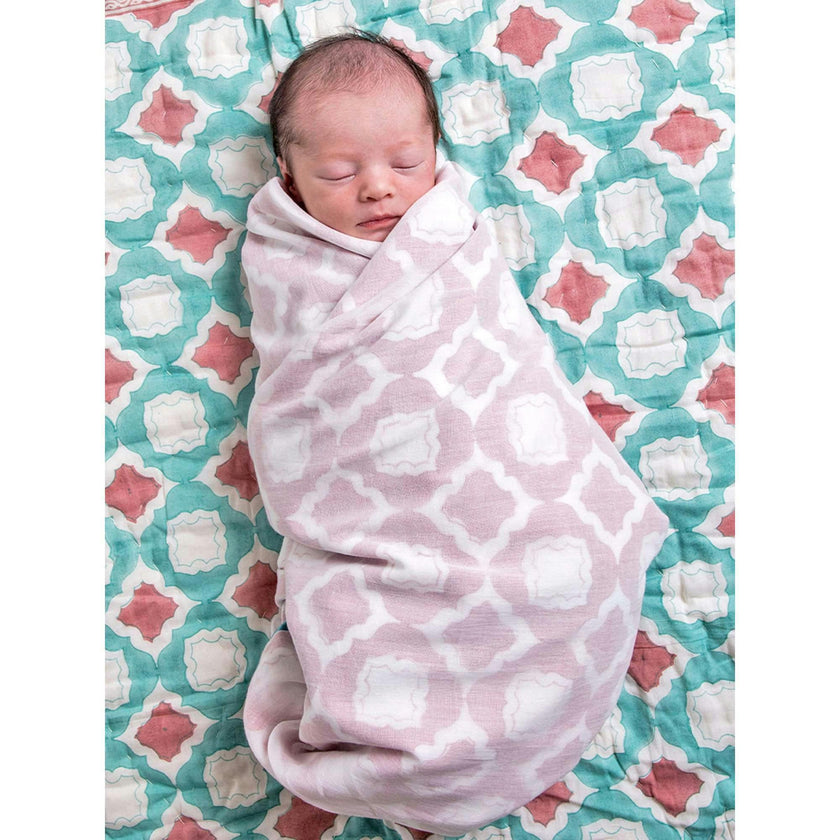 Block-Printed Cotton Crib Quilt