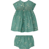 BONPOINT Maruska Baby Dress & Bloomers - Emerald