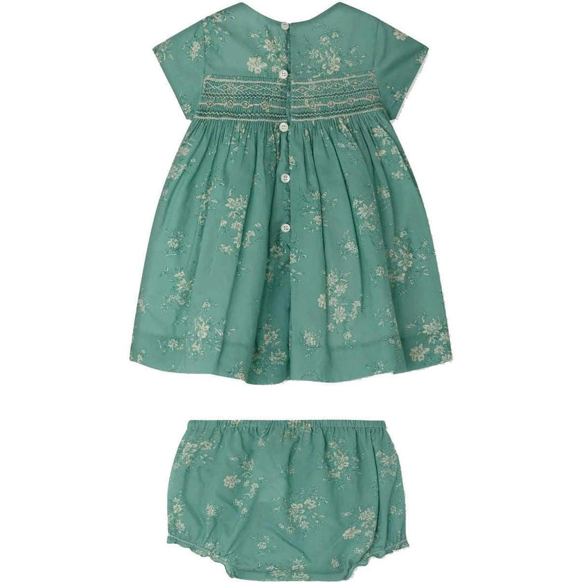 BONPOINT Maruska Baby Dress & Bloomers - Emerald