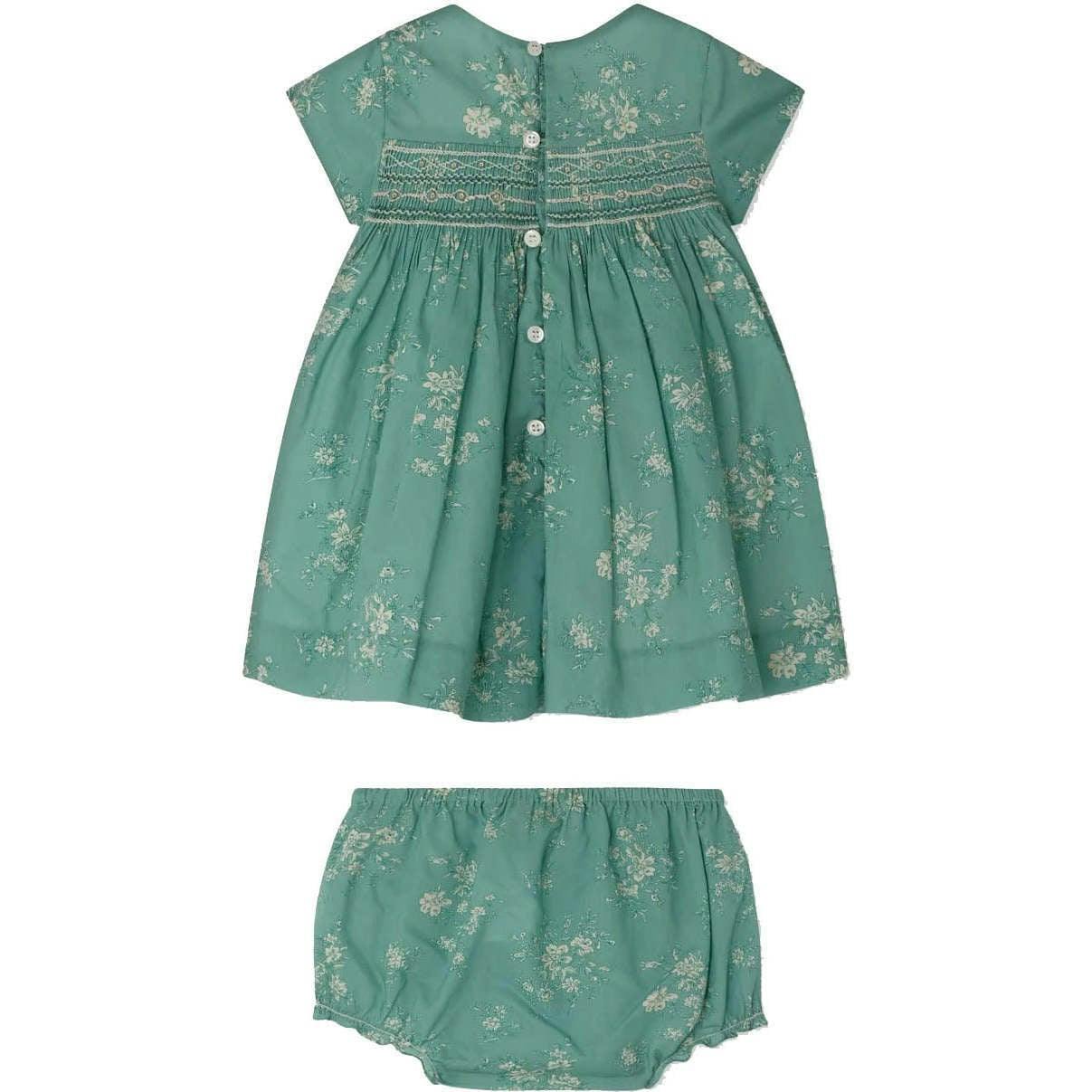 BONPOINT Maruska Baby Dress & Bloomers - Emerald