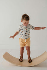 Boys Short Sleeve Henley Shirt in Baseball
