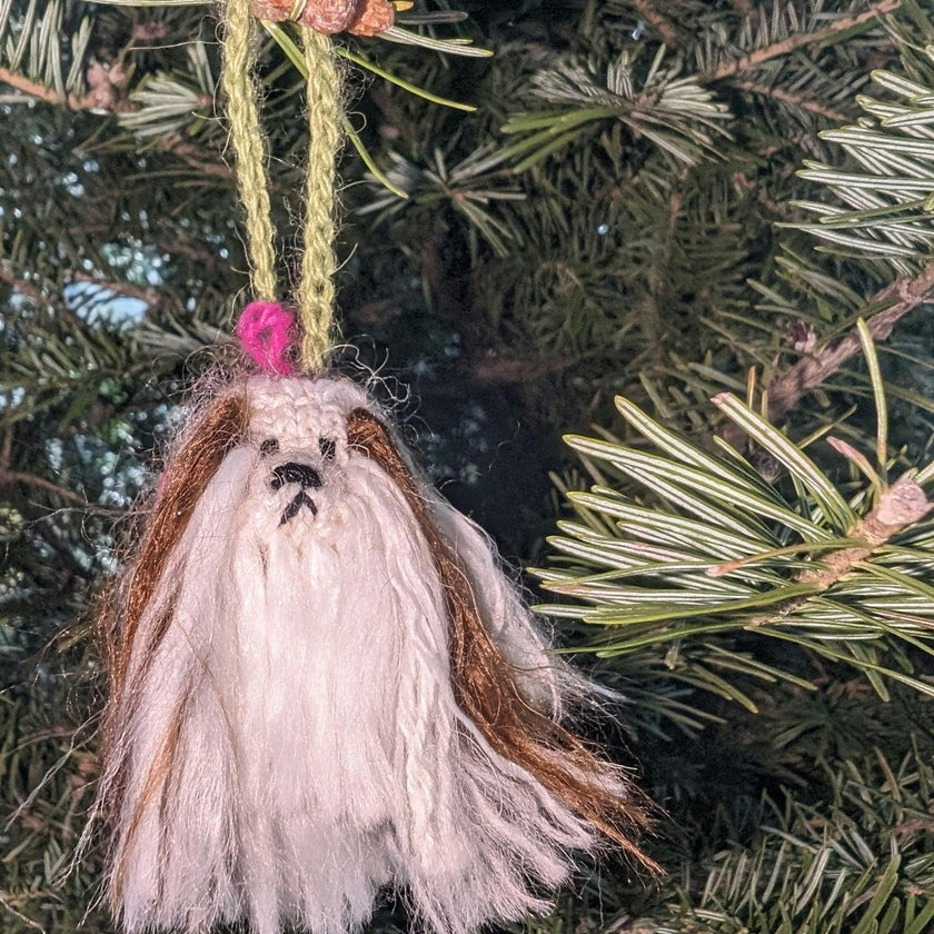 Shih Tzu Dog Hand Knit Christmas Ornament Arcadia Home