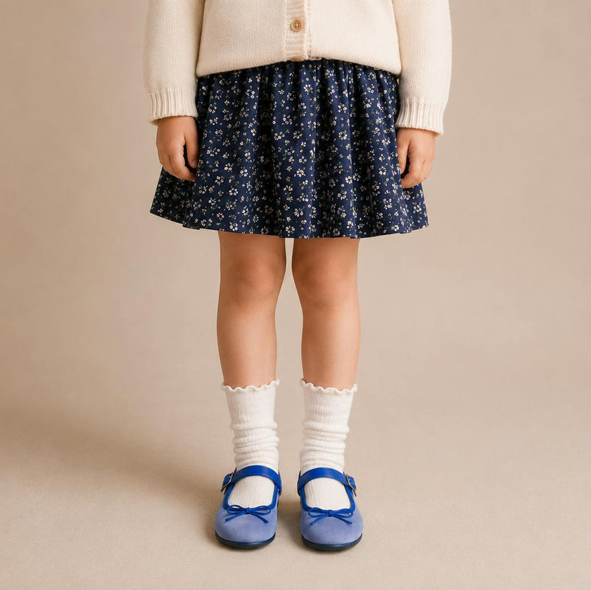Ellis Velvet Ballet Flat | French Blue