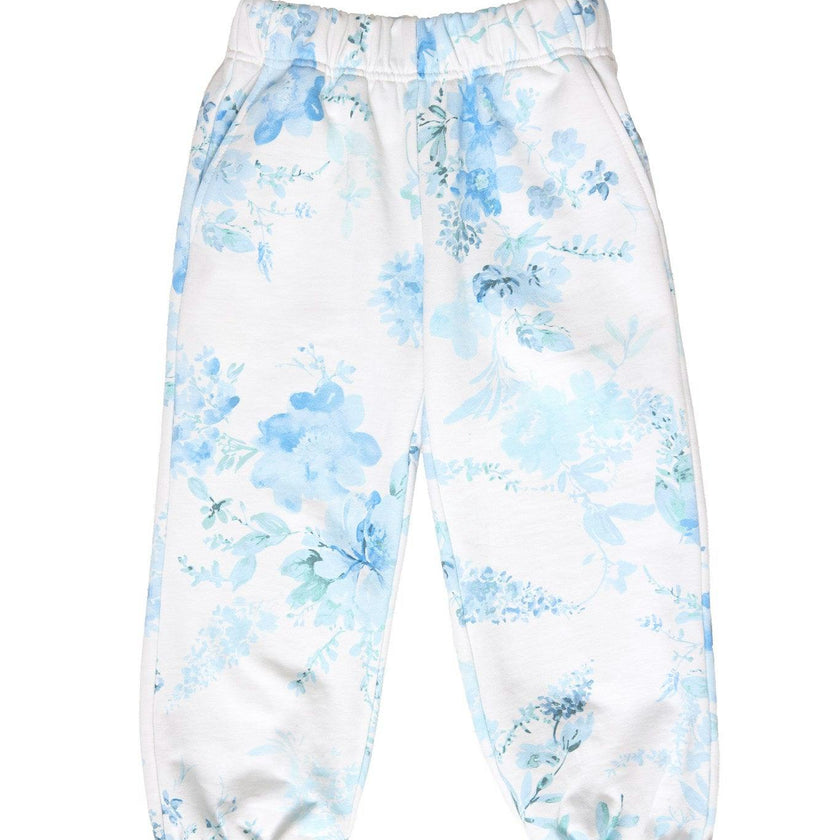 Mini Kian Jogger Sweatpants in Blue Aquarelle Fleur