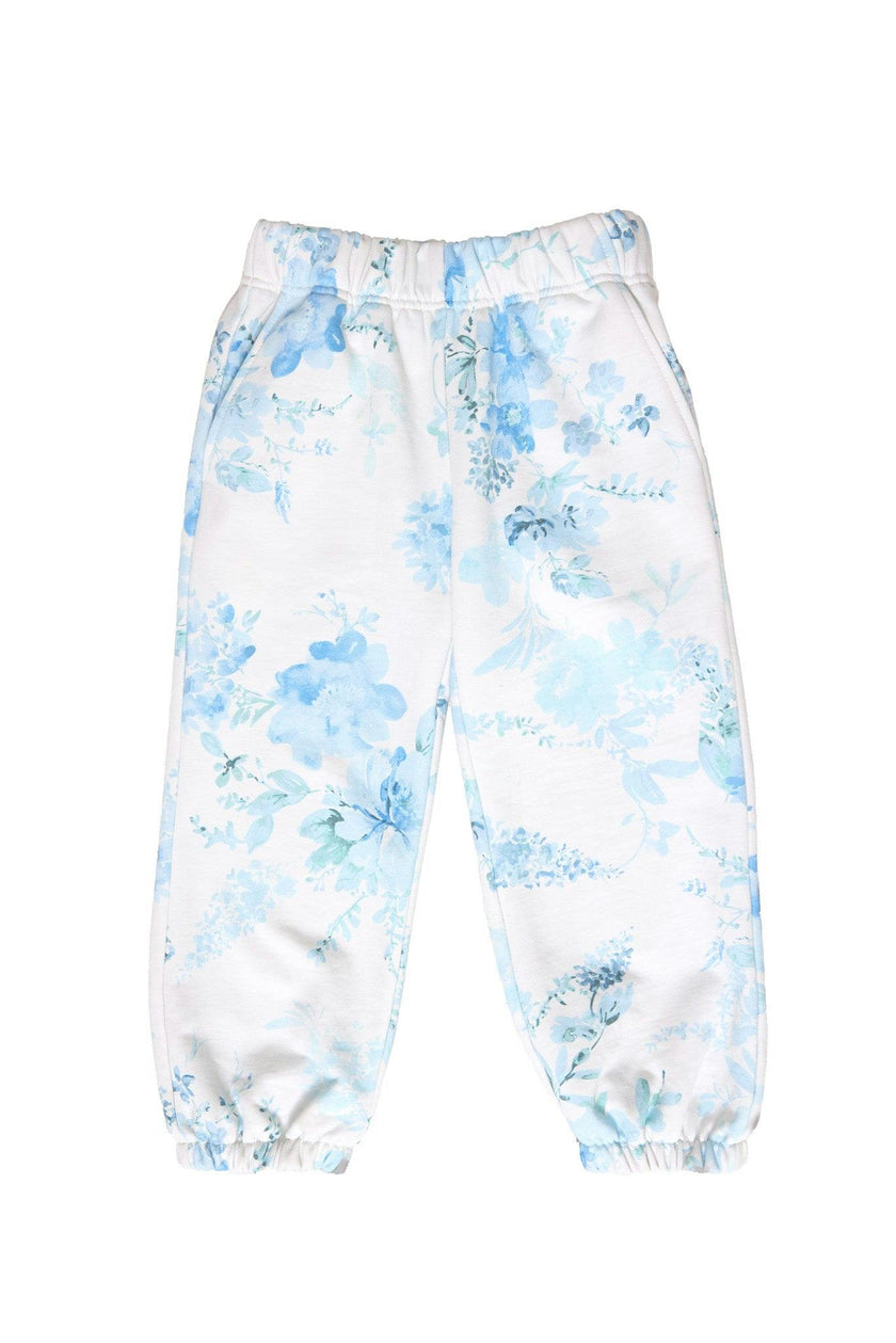 Mini Kian Jogger Sweatpants in Blue Aquarelle Fleur