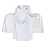 Piped Peter Pan Shirt - Navy