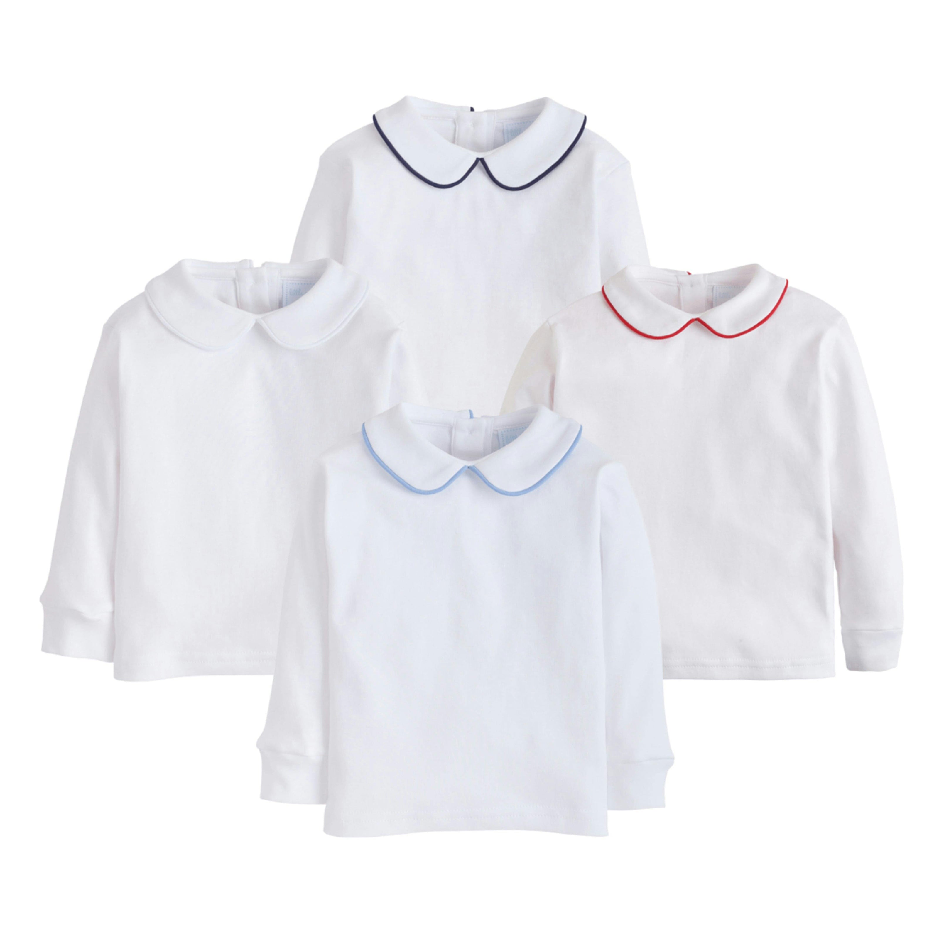 Piped Peter Pan Shirt - Navy