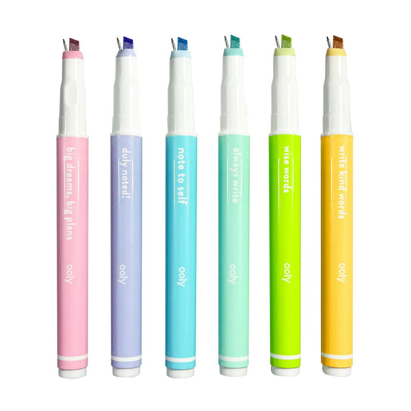 Noted! 2-in-1 Micro Fine Tip Pen and Highlighters - Set of 6