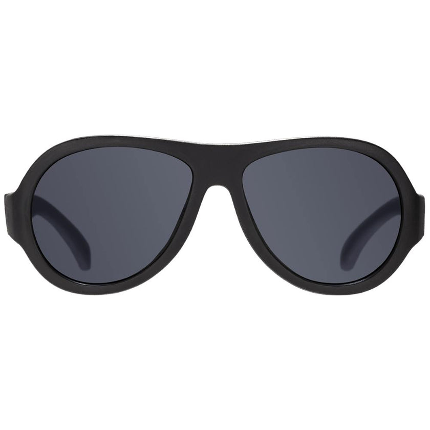 Jet Black Aviator I Smoke Lenses